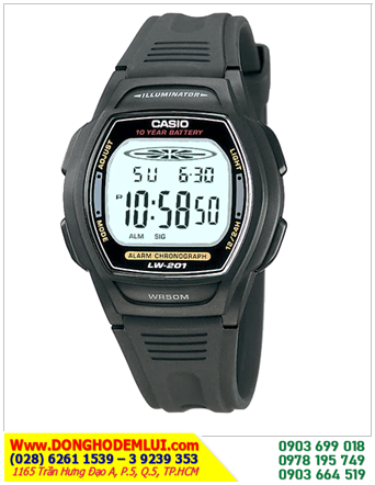 Casio LW-201-1AV; Đồng hồ điện tử iLLuminator Casio LW-201-1AV chính hãng Casio _Bảo hành 2 năm